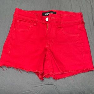 Red Jean Shorts